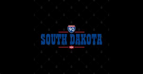 South Dakota Interstate 90 USA - South Dakota State - Sticker | TeePublic