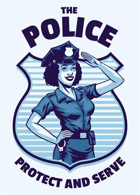 Black Women Police Design Vintage in Badge 23231423 Vector Art at Vecteezy