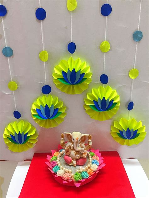 Ganpati decoration ideas in lockdown ganpati background decoration ideas for home eco friendly ...