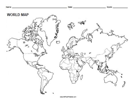 World Blank Map – Free Printable