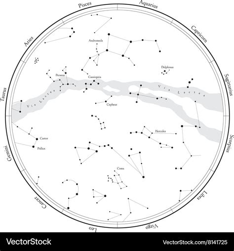 Zodiac star map Royalty Free Vector Image - VectorStock