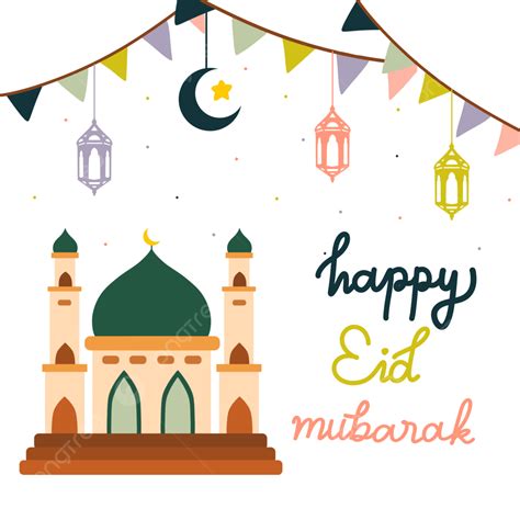 Happy Eid Mubarak PNG Picture, Happy Eid Mubarak Template, Ramadhan, Eid Al Fitr, Mosque PNG ...