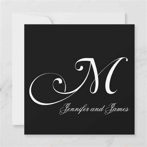 Custom Names Monogram M Wedding Invitations | Zazzle