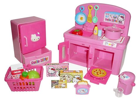 Amazon.com: Hello Kitty Kitchen Play Set Miniature Toy Preschool Girl Role Play: Toys & Games ...