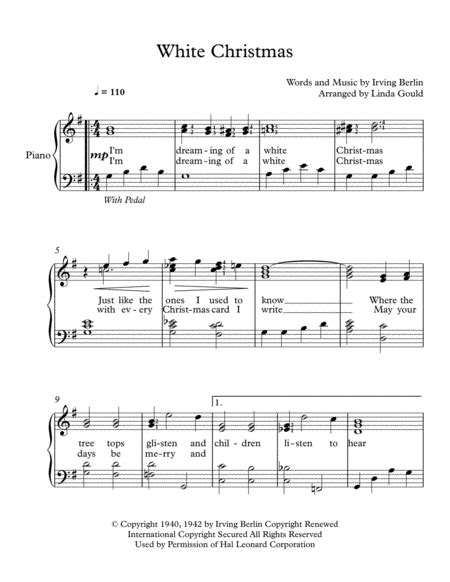 White Christmas Piano Solo By Irving Berlin - Digital Sheet Music For ...