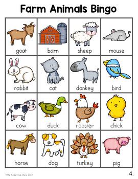 Farm Animals Bingo Game by The Kinder Kids | TPT