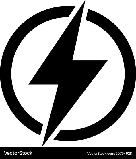 Lightning electric power flat icon Royalty Free Vector Image