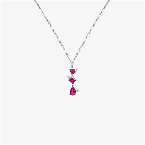 Multi shapes ruby pendant | Venetia Vildiridis E-Shop