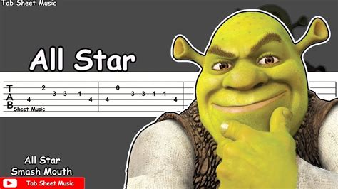 Smash Mouth - All Star (Shrek Theme) Guitar Tutorial - Tab Sheet Music