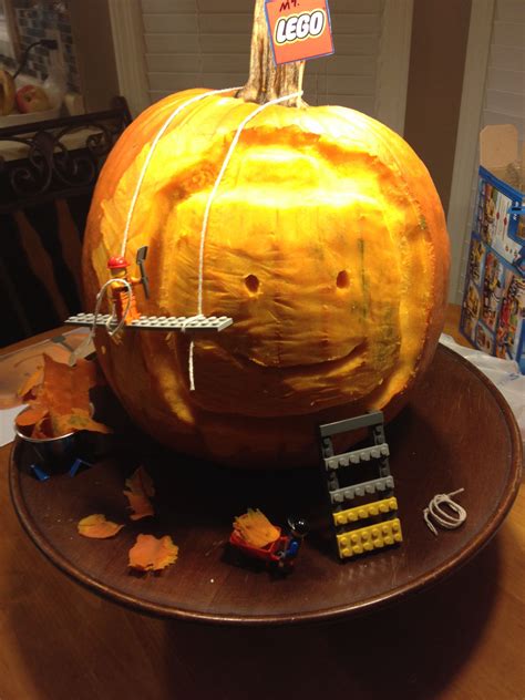 My pumpkin this year...Lego man carving Lego man;) | Pumpkin carving ...