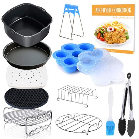 Buy Square Air Fryer Accessories 11 pcs with Recipe Cookbook Compatible ...