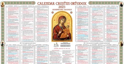 A apărut Calendarul Creştin-Ortodox pe 2023 - ARADON