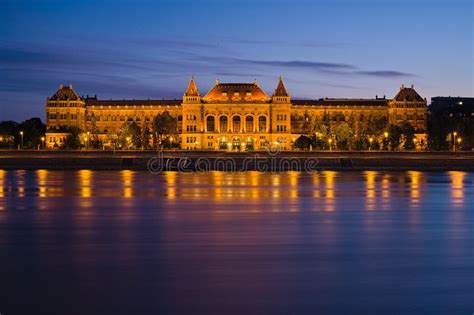 Budapest University of Technology and Economics at Dusk Stock Photo ...