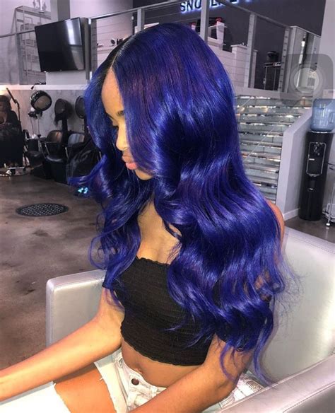 Pinterest: @bankr0lls | Indigo hair, Indigo hair color, Hair goals color