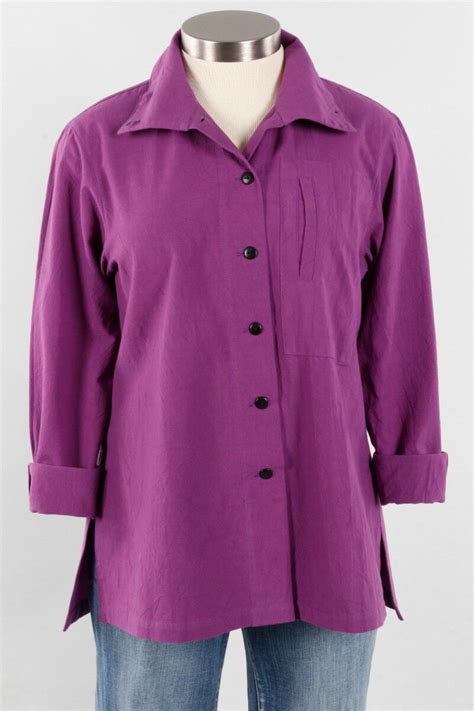 Hi Collar Shirt - Purple