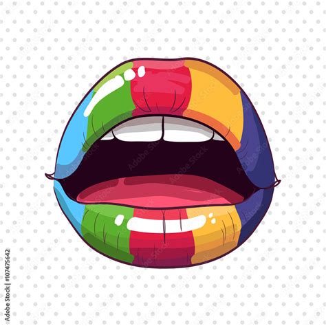 Rainbow lips Stock Vector | Adobe Stock