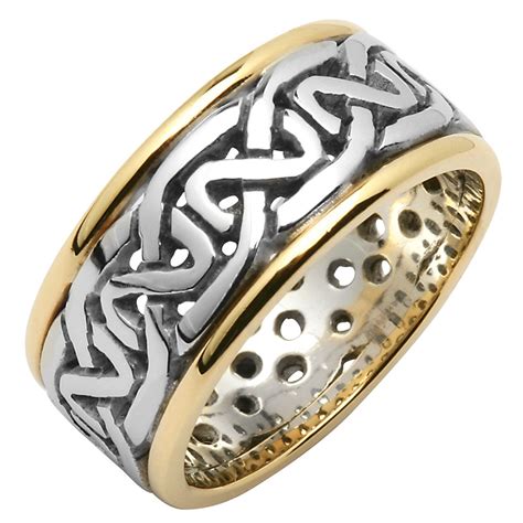 Irish Wedding Ring - Ladies Celtic Knot Pierced Sheelin Wedding Band ...