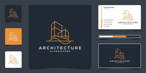 Minimalist architecture logo with line art style. Modern design ...