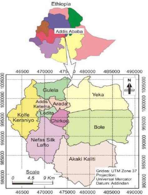 | Map of Addis Ababa city administration. | Download Scientific Diagram