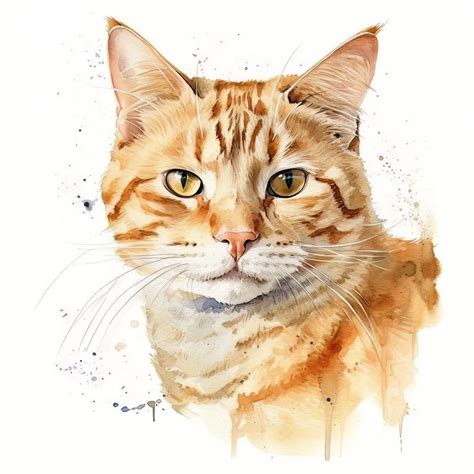 Orange Tabby Cat Digital Art Watercolor Painting - ArtStation | Dog watercolor painting ...