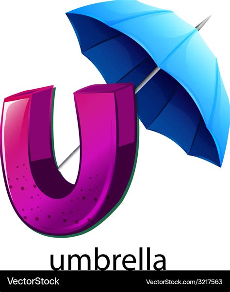 A letter u for umbrella Royalty Free Vector Image