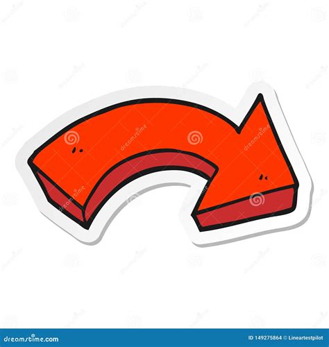 Sticker of a Cartoon Pointing Arrow Stock Vector - Illustration of ...