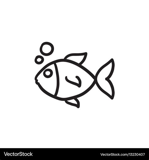 Small fish sketch icon Royalty Free Vector Image