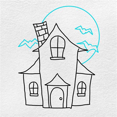 Easy Haunted House Drawing - HelloArtsy