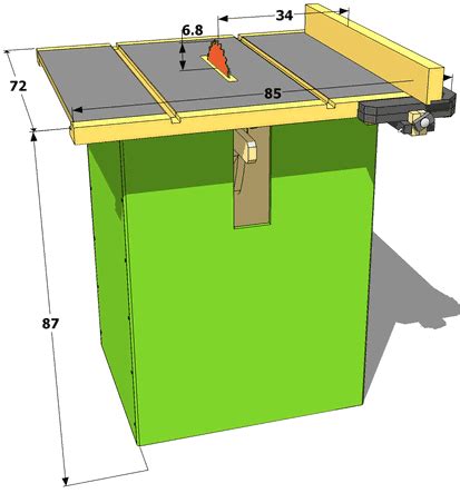 Homemade table saw specifications