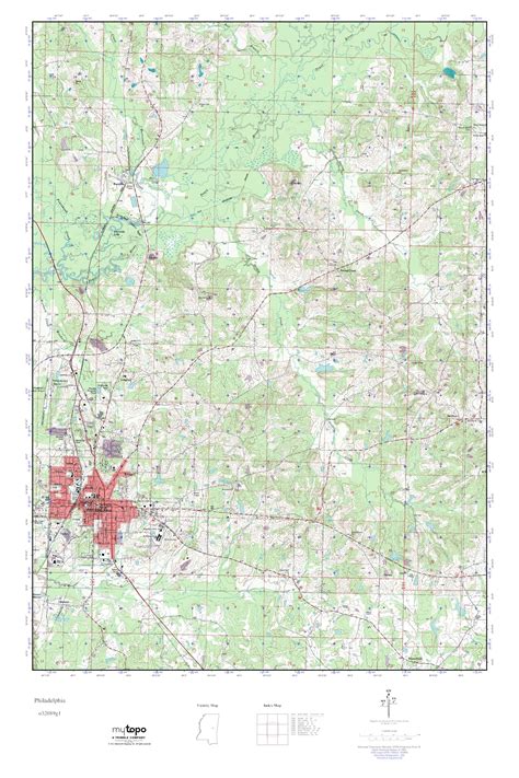 MyTopo Philadelphia, Mississippi USGS Quad Topo Map