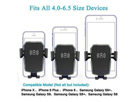 Qi Wireless Fast Charging Car Charger Mount Holder Stand 2 in 1 For ...