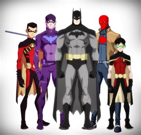 Batman and all his Robins | Nightwing young justice, Young justice, Bat family