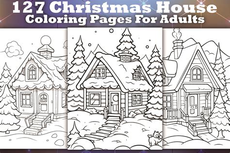 127 Christmas House Coloring Pages Graphic by (US) Design Studio ...