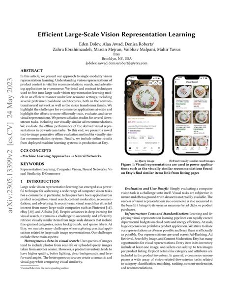 Efficient Large-Scale Vision Representation Learning | DeepAI