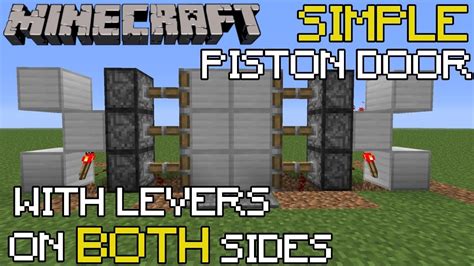 Minecraft: Piston Door Tutorial Opens w/ Lever on Both Sides - YouTube