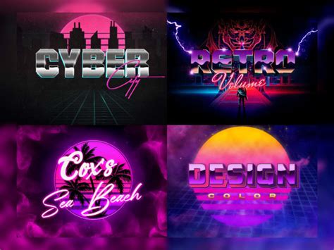 Do 80s logo styles with neon effect chrome vintage designs by ...