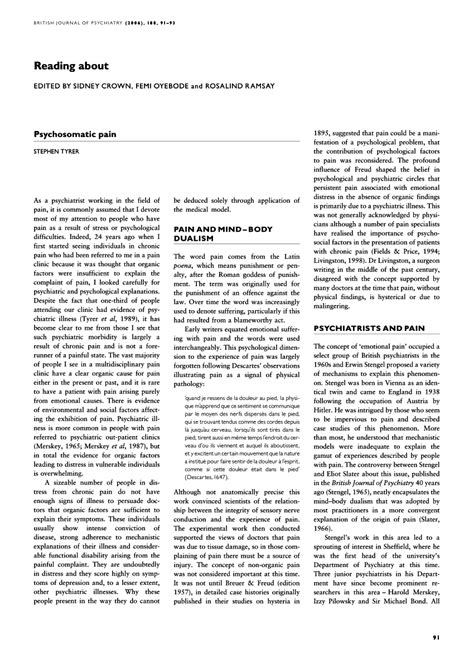 (PDF) Psychosomatic pain