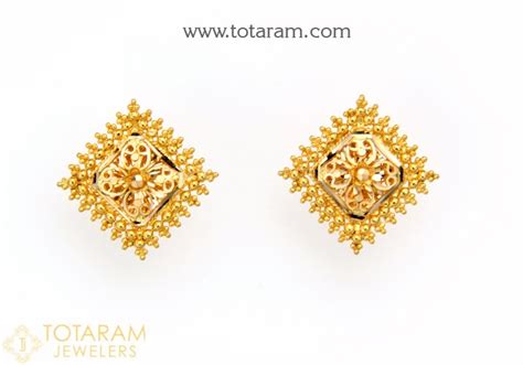 22K Gold Earrings For Women - 235-GER16355 in 5.200 Grams