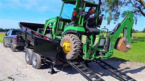 Hauling A Tractor In A Dump Trailer