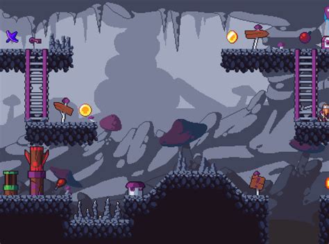 Pixel Art Platformer Cave 2D Tileset by 2D Game Assets on Dribbble