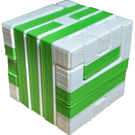 Impossible Cube 1 (Green and White) | 3D Printed Puzzles | Puzzle ...