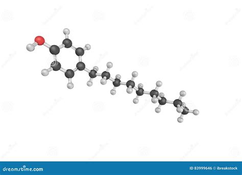 3d Structure of 4-nonylphenol, a Branched Nonylphenol and the Mo Stock Illustration ...