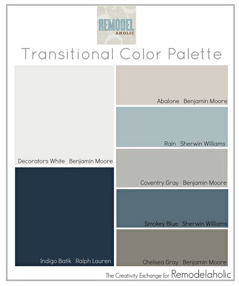 Remodelaholic | Transitional Paint Color Palette