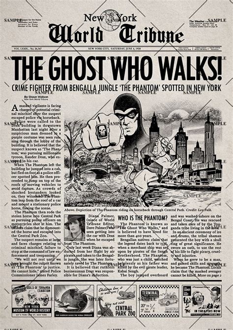 Phantom Movie Newspaper Poster – The Phantom