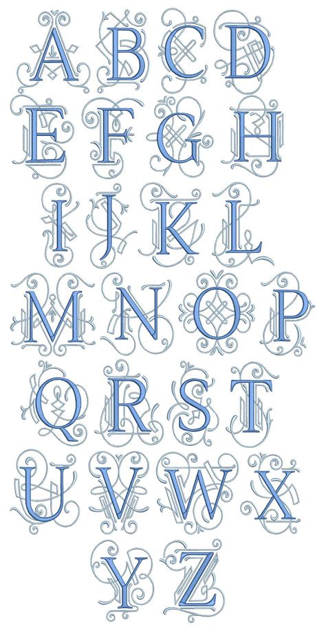 Embroidery monogram fonts – Artofit