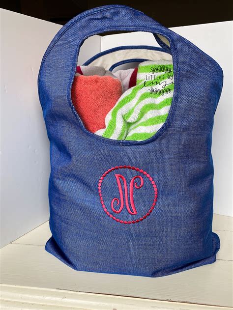 Beach Bag Monogrammed Beach Bag Large Shopping Bag - Etsy