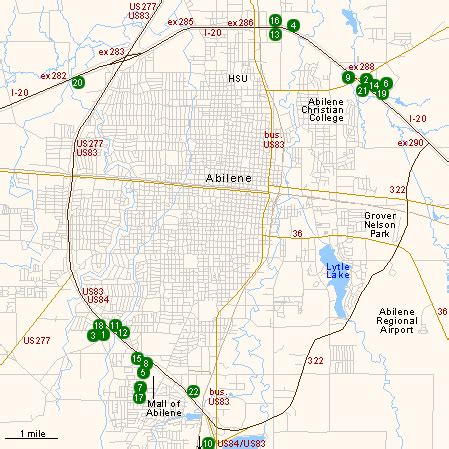 Abilene, Texas Map