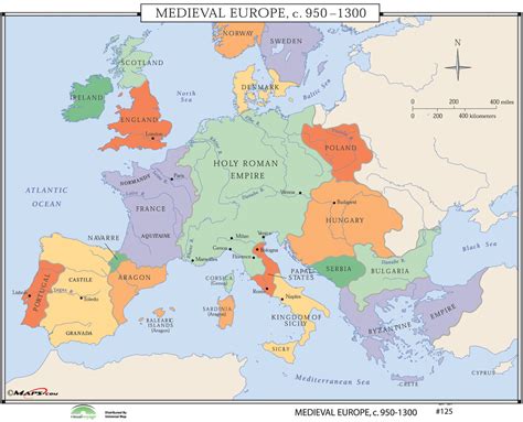 Universal Map World History Wall Maps - Medieval Europe - Wayfair Canada