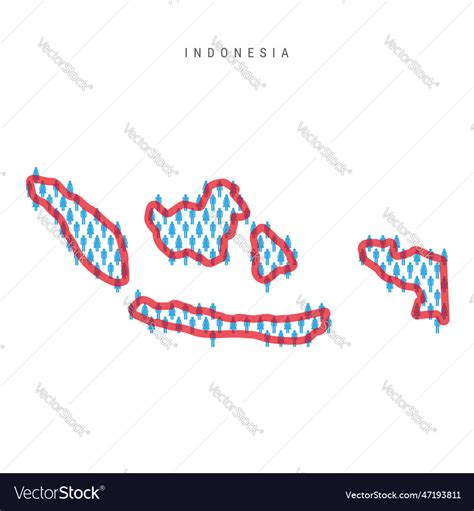 Indonesia population map stick figures indonesian Vector Image