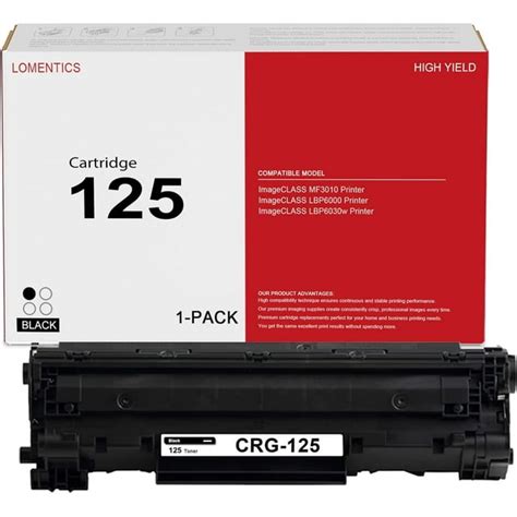 125 Toner Cartridge 1 Black 125 Toner Replacement for Canon 125 ...